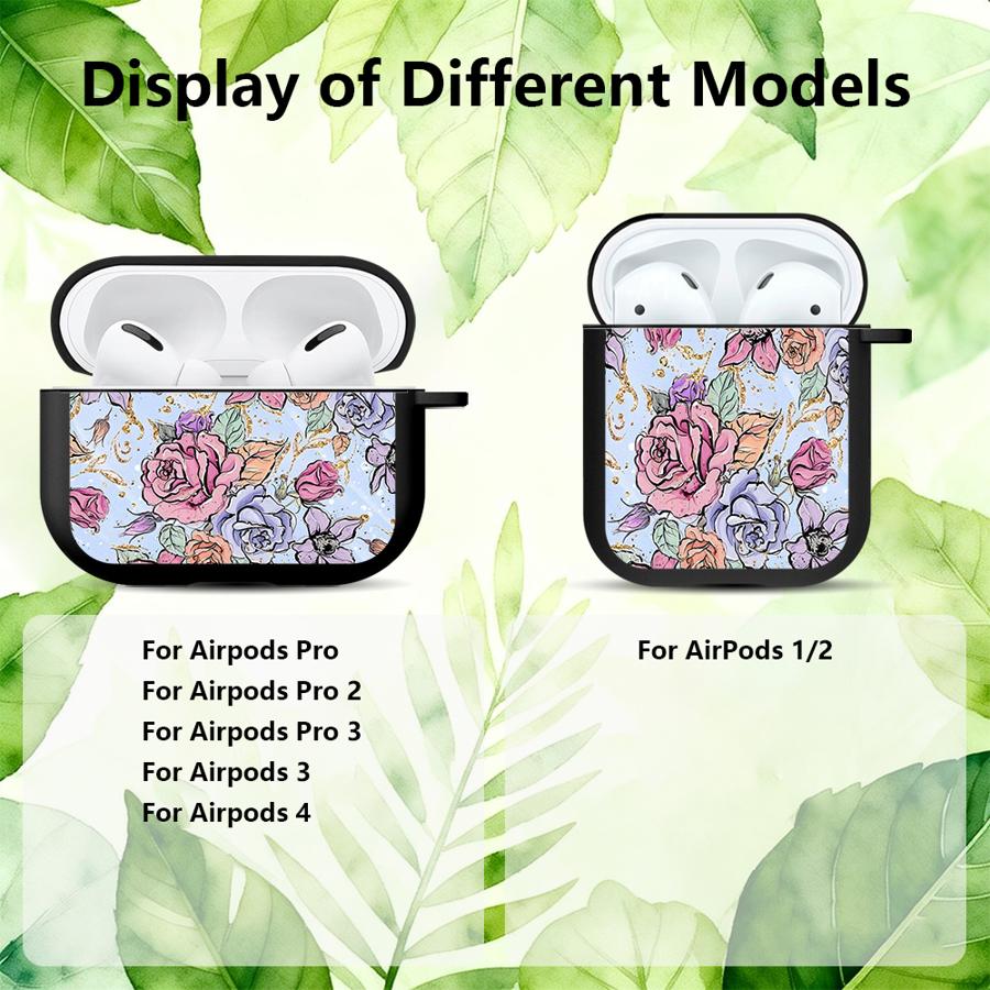 Earphone Cases Cover Case For Airpods 2 3 Pro3 4 Pro 1 Pro2 Beautiful Roses And Cat