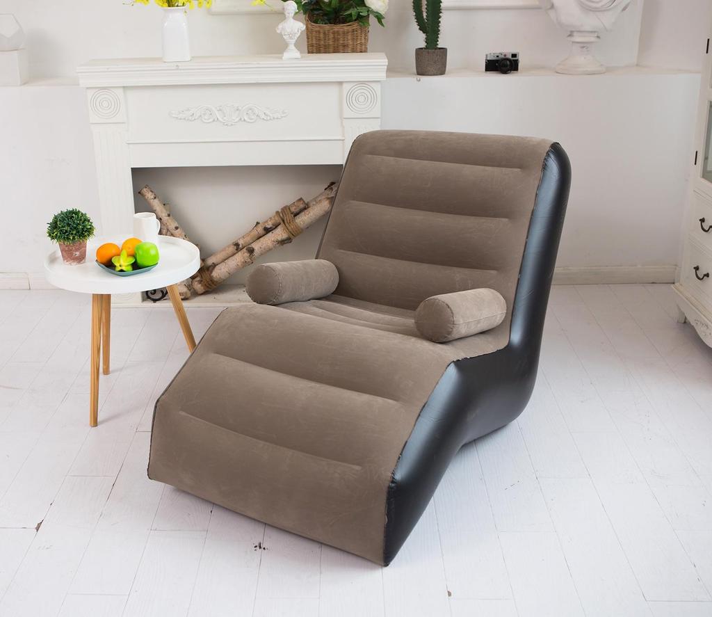 S-Type Inflatable Flocked Recliner Sofa: New Lazy Design