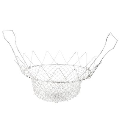 Stainless Steel Steaming Rinsing Folding Fry Basket Fried Food Strainer Frying Tool Supplies