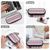 Pencil Case Compact Shape 300D Polyester Smooth Zipper with Main Pocket Mesh Layer and Removable Pen Divider for Boys Girls
