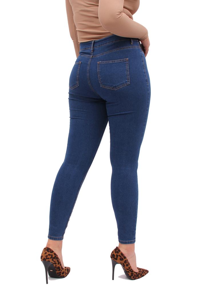 Spodnie Jeans Damskie Jegginsy Z Wysokim Stanem 46