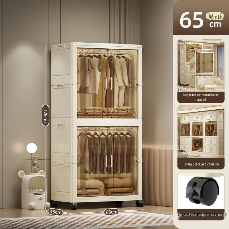 Multi-Layer Foldable Storage Cabinet: Plastic Wardrobe, Shelving Unit, Toy Organizer, Clothes Box