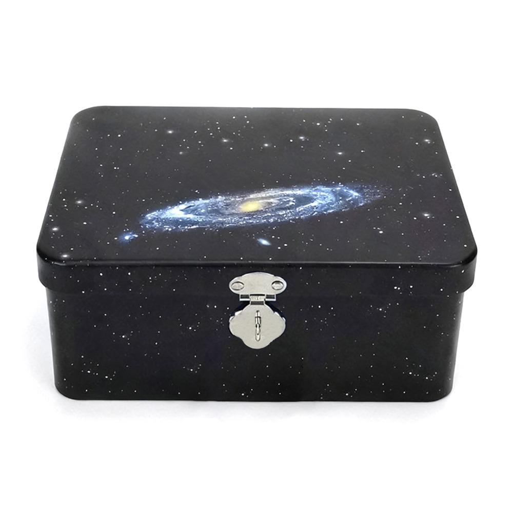 Rectangular Shape Tinplate Box Large Size Empty Box Treasure Chest Iron Box  Cosmetic Organizer