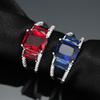 Women's Exquisite Square Zircon Copper Ring - Stylish Birthday Gift