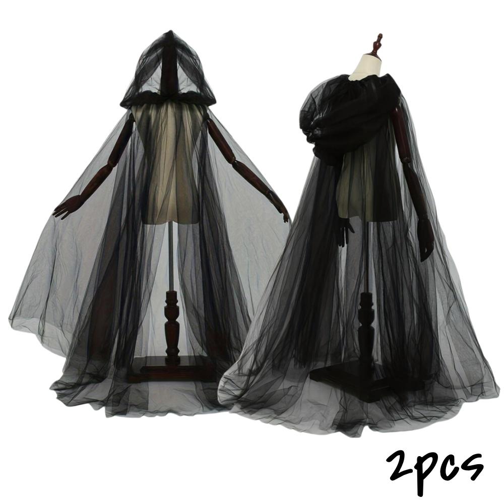 1/2pcs Halloween Witch Cape Elegant Masquerade Events Cloak Double-Layer Cosplay Vampire Costume Accessory for Themed Party Robe