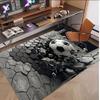 Soccer Theme Soft Crystal Velvet Rug Custom Name & Text Print Non Slip Floor Rug for Bedroom Living Room