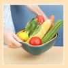 Vegetable Washing Basket Double Layer Drain Quickly Suspend Multifunction Fruit Strainer with Side