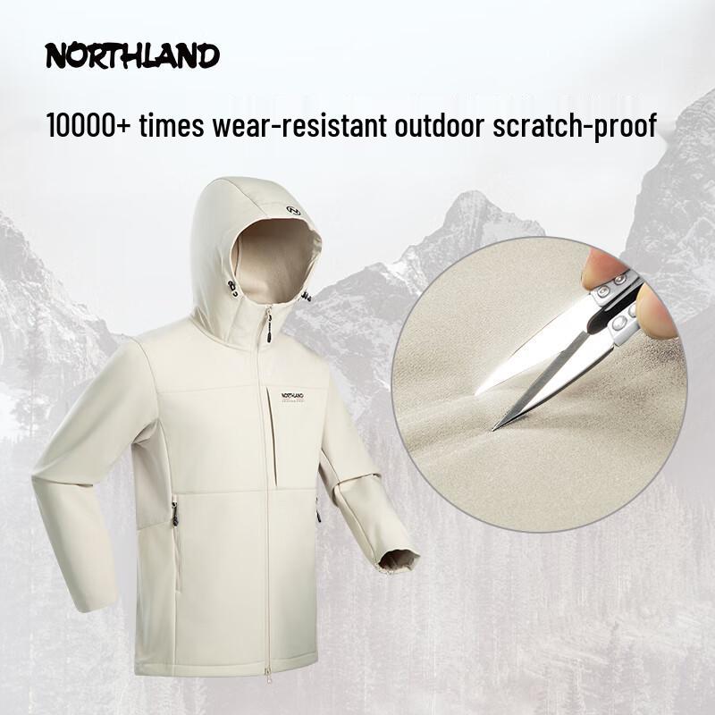 Nuoshilan Men's Outdoor 3-Proof Fleece Softshell Hiking Jacket