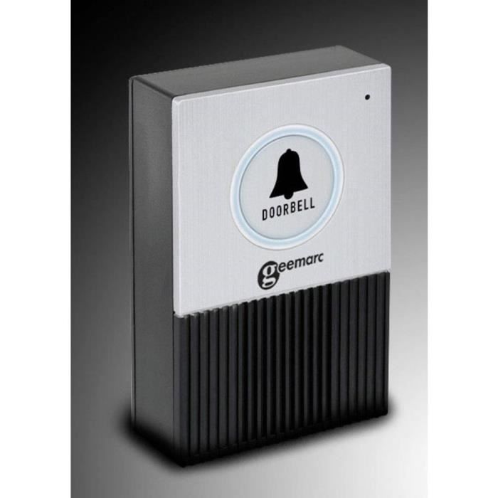 Sonnette sans fil - GEEMARC - DOORBELL595ULE - Noir - Volume réglable - Fonctionne avec AMPLIDECT595ULE