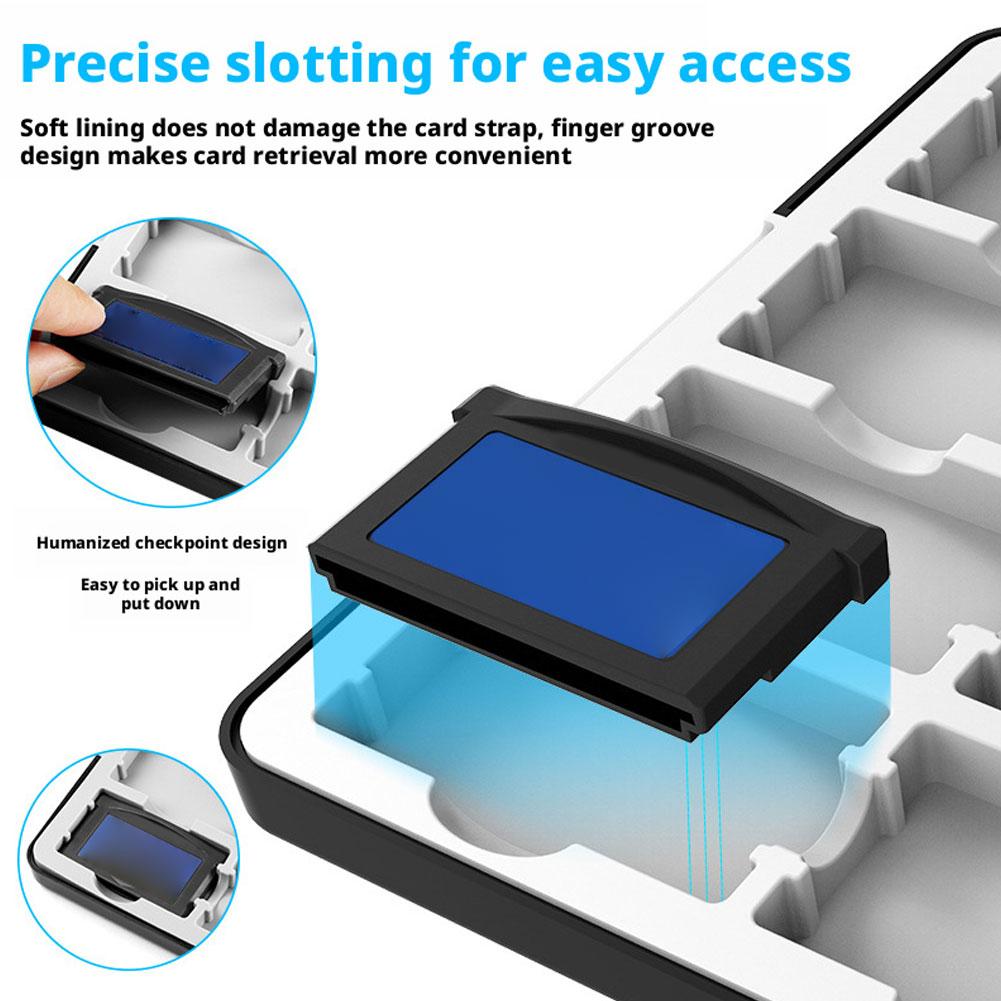 For GBA 16-in-1 Game Card Storage Box - Magnetic Organizer for Game Boy Advance Cartridges