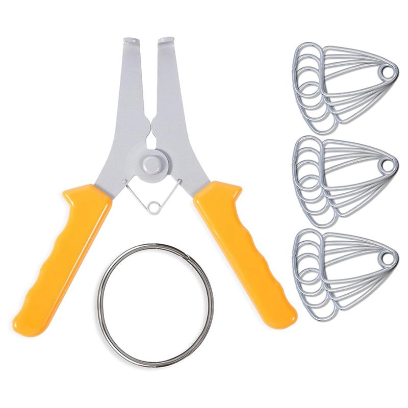 

A95I-Miter Spring Pliers Kit 14Pcs-Complete Set Includes 1 Plier, 12 Clamps, And 1 Storage Ring