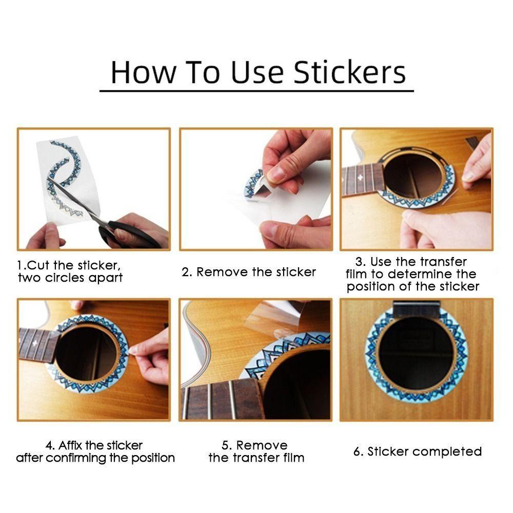 PVC Sound Hole Decal Musical Instruments Supplies Guitar Accessories Folk Guitar Sticker  Guitar