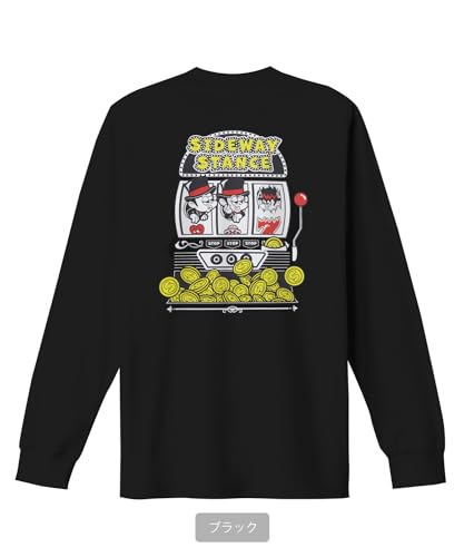 IMPROMES Lässiges SIDEWAYSTANCE Langarm-T-Shirt, Herren, Schwarz