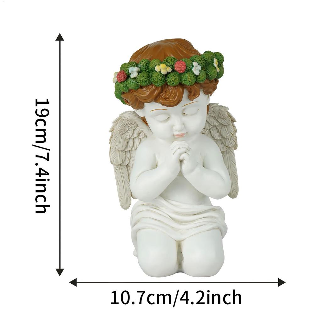 Anioł Statua Ogrodowa Modlący Żywica Klęczący Anioł Ogrodowy Dekoracja Domu Do Kuchni Wielkanoc Sypialni Biur Imprezy Salon Jadalnia Biurko