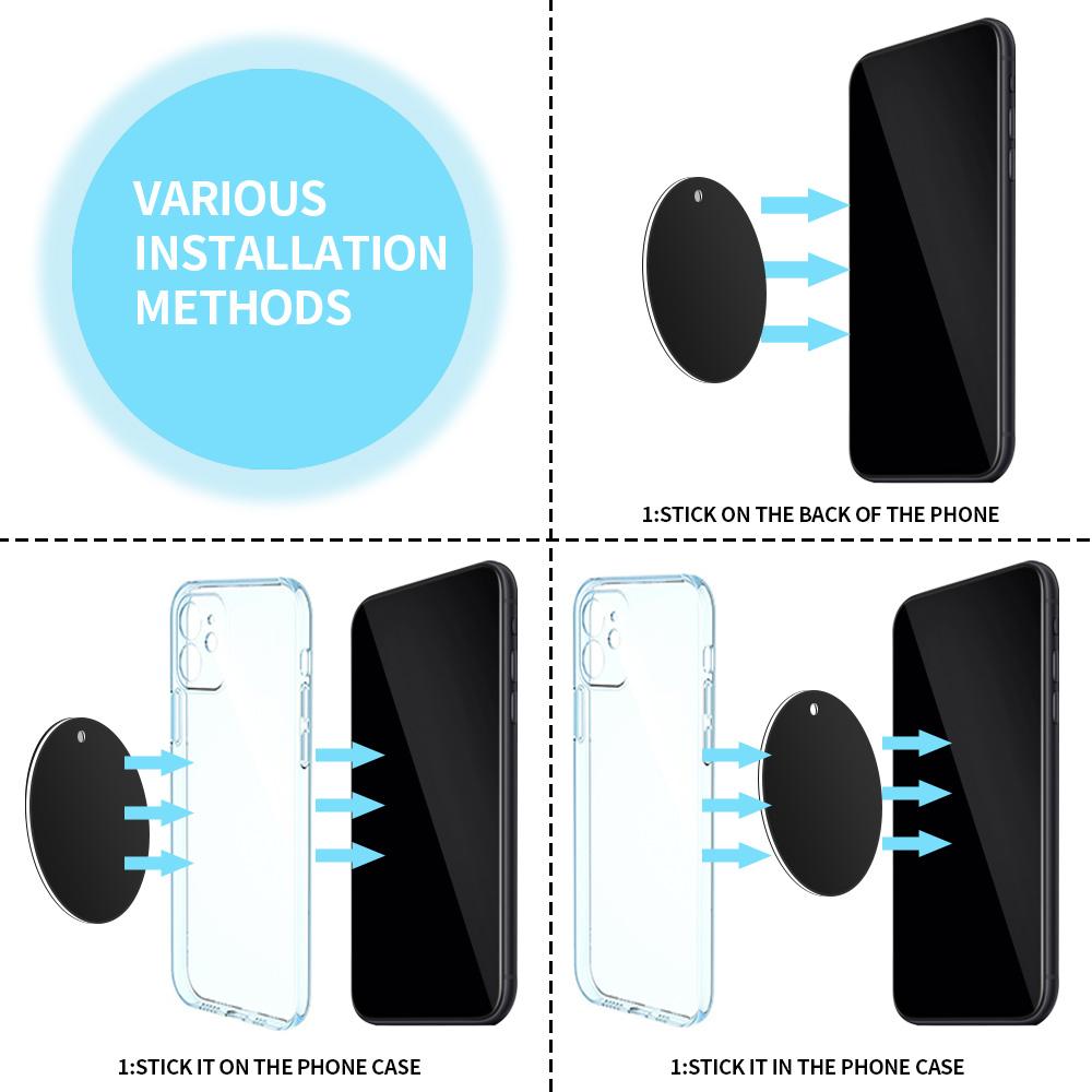 1-5PCS Magnetic Metal Plate For Car Phone Holder Universal Iron Sheet Disk Sticker Mount Mobile Phone Magnet Stand For IPhone