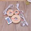 Novelty Resin Display Wood Adjustable Light Base with Remote Control LED 12 Colors RGB DIY Night Light for Home Decor