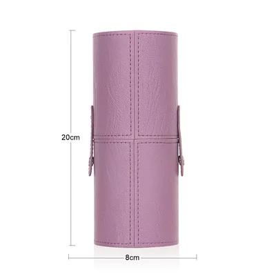 

Makeup Brush Holder PU Makeup Brush Storage Bucket Makeup Bucket Cylinder Bag Beauty Tools фиолетовый