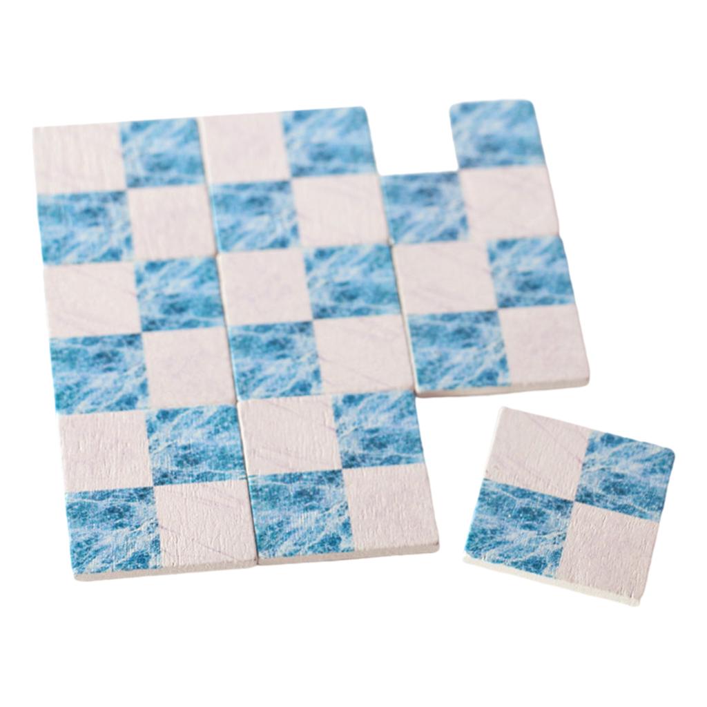 Handmade 1:6 1:12 Mini Dollhouse Floor Sticker Floor Tiles Kitchen Bathroom DIY Decoration Children Toys Birthday Gifts