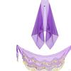 Belly Dancing Skirt and Head Scarf Adjustable Dance Outfit with Sequin Tassels for Festival