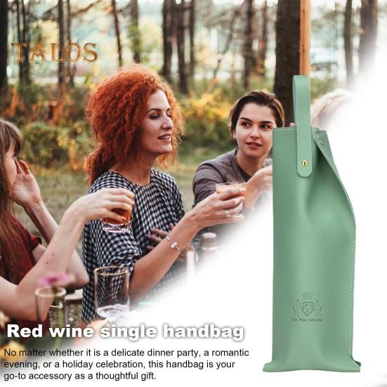 Wine Bag Elegant Stylish Champagne Wine Bottles Tote Carrier Fake Leather Wine Packaging Bag for Home