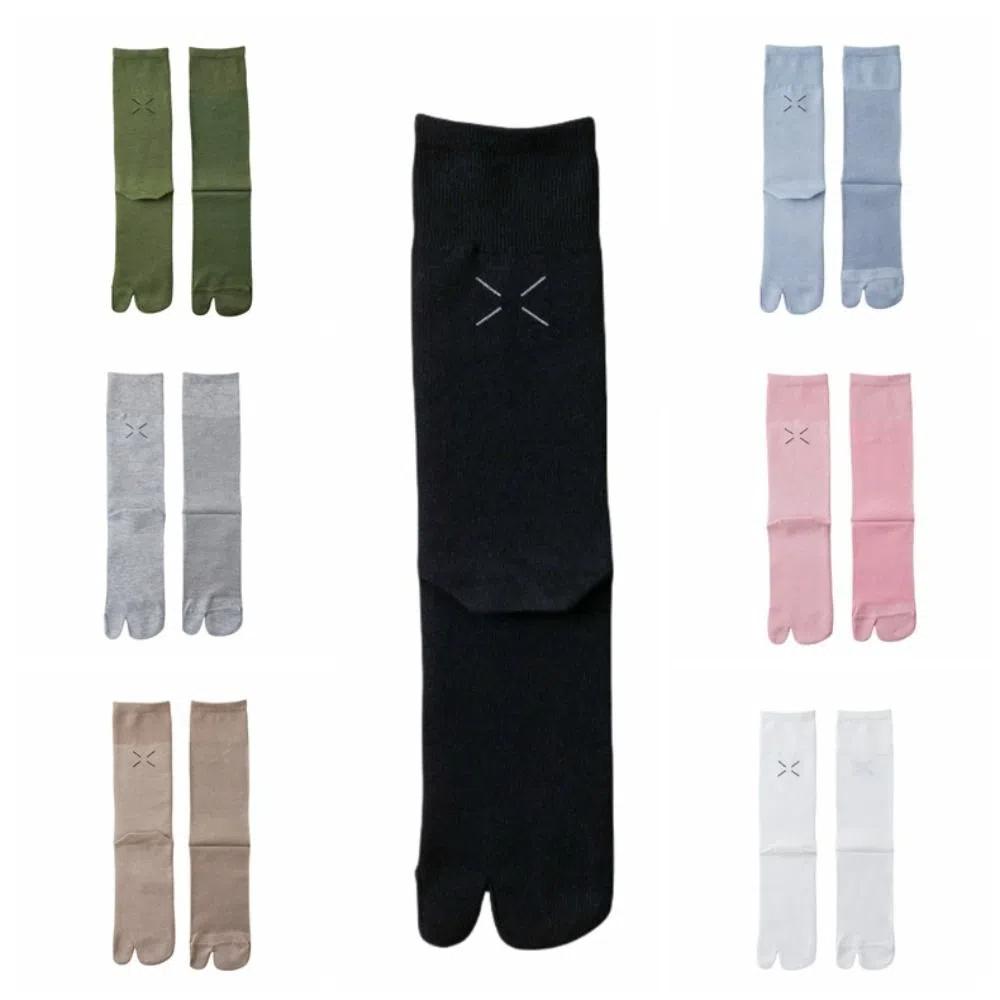 JK Mid Calf Stockings Breathable Split Toe Tube Socks Simple Calf Long Socks  Summer