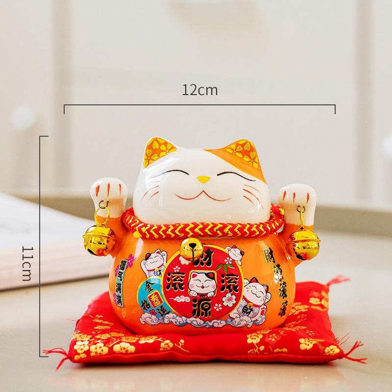 Gatto Portafortuna Maneki Neko in Ceramica da 4,5 Pollici Salvadanaio Gatto Colorato della Fortuna Decorazione per la Casa Regalo Ornamento Feng Shui