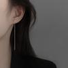 Bean Pearl Ear Thread Trendy Slim Face Round Stud Earrings Simple Temperament Summer Jewelry