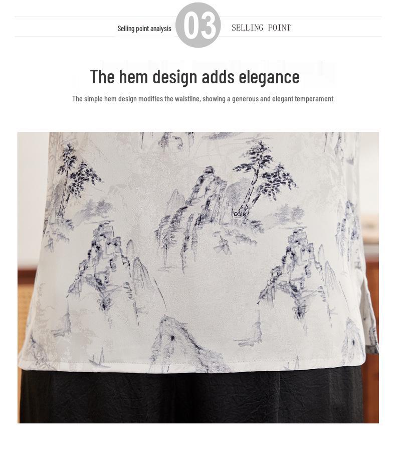 Mom's 2026 Chinese-Style Short Sleeve Summer Blouse for Middle-Aged Women