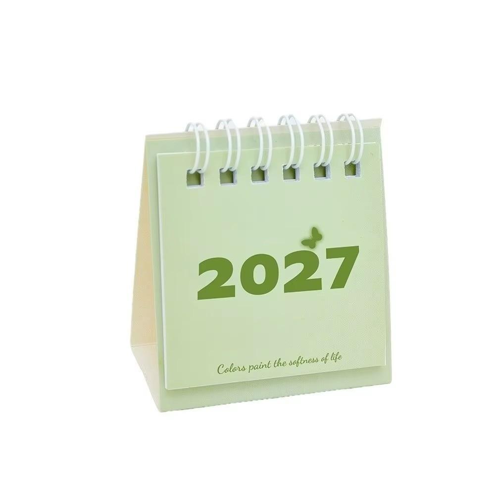 Vertical 2027 Mini Calendar Thick Paper Mini Standing Desk Calendar Freestanding Base Memo Notes Desktop Calendar