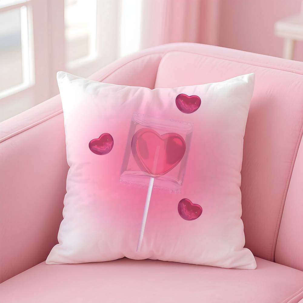 sweet pink candy Pillow Case pattern printing pillowcase living room sofa cushion cover bedroom room decor
