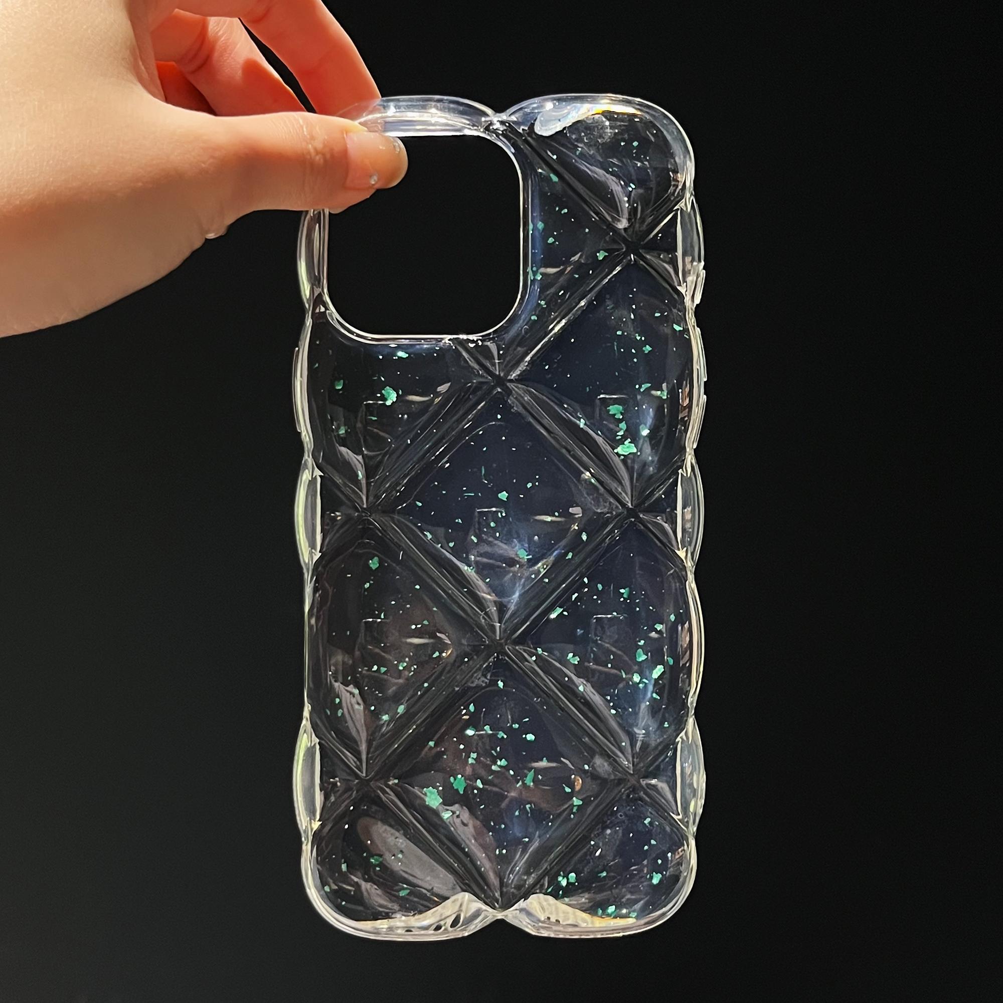 

For iPhone 16 Pro Max Case Creative Rhombus Sequins Decor TPU Phone Cover Purple
