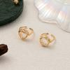 Scatola ad anello circolare a forma di cuore molto venduta apribile accessori in zircone colorato fai-da-te placcata oro