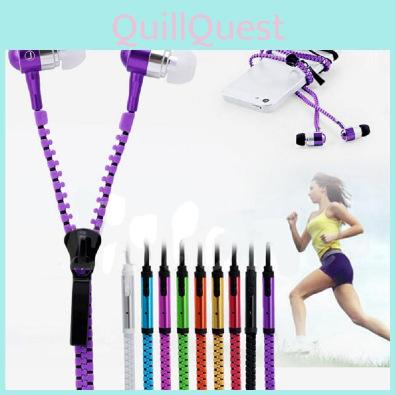 Metal Color Solid Zipper Headphones Line Control Smartphone Use Music Supplies