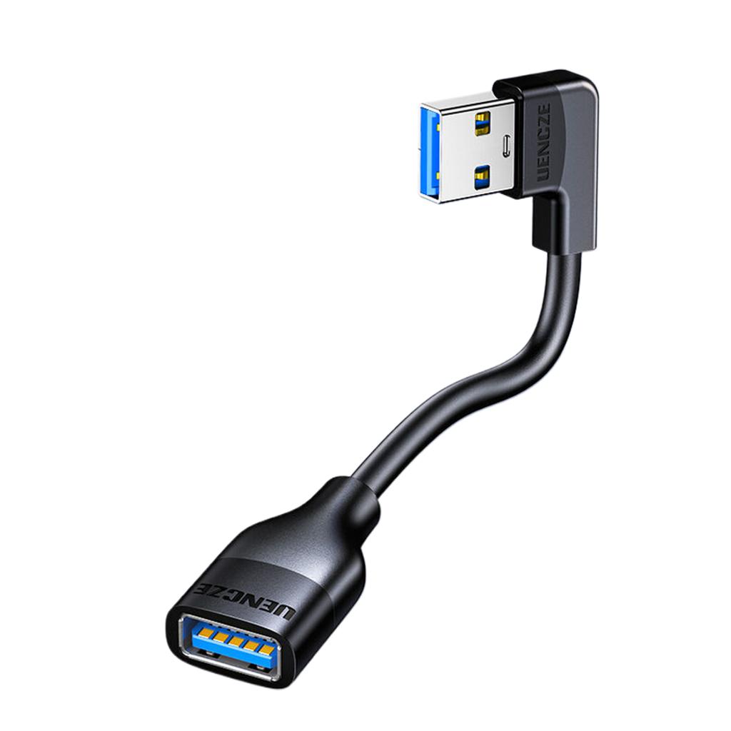 90 Degree USB3.0 Extension Cable Portable Male to Female Extender Cord Support 5Gbps Data for USB Fan/Printer/Lamp