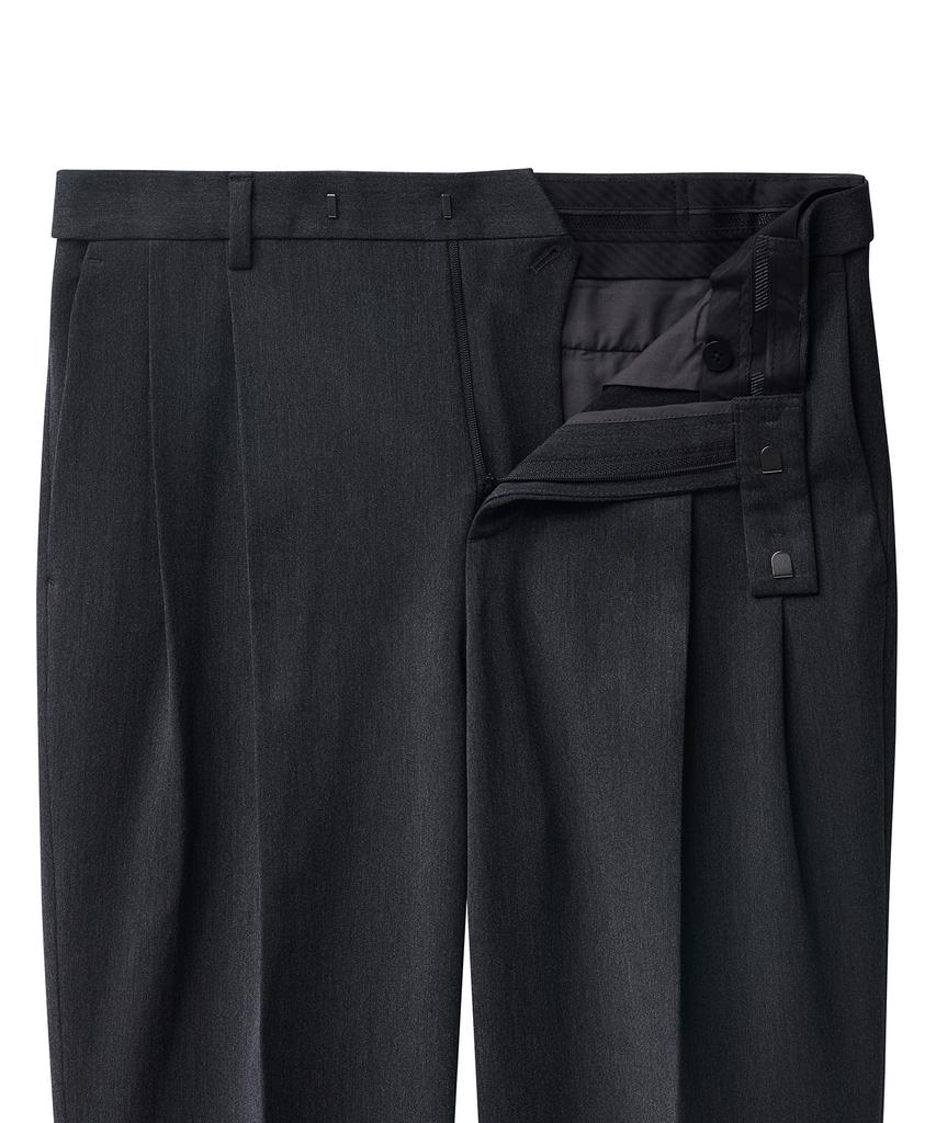 Musinsa Standard Heavyweight Fleece-Lined Real Wide Hidden Elastic Waist Slacks [Charcoal Gray]