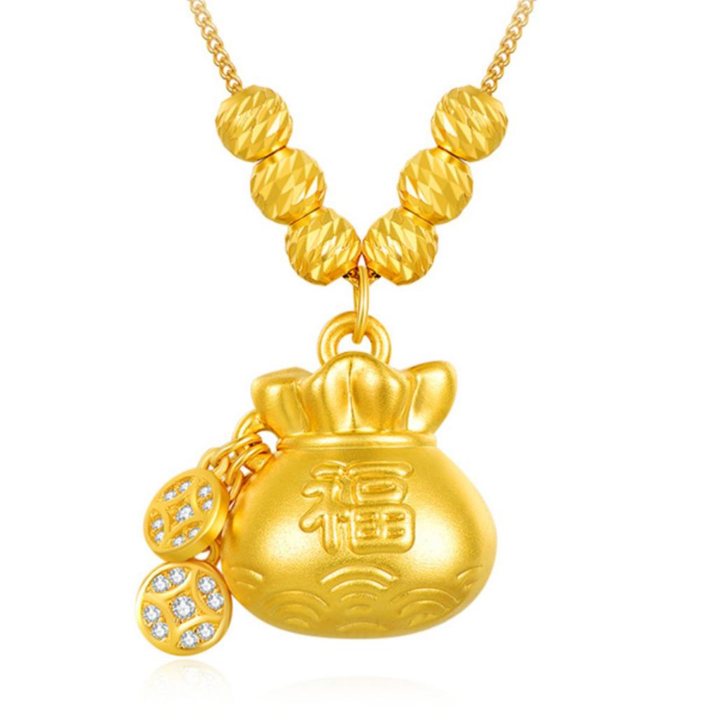 Fortune Bag Pendant Necklace for Women High-end Light Luxury Lucky Clavicle Chain for Girlfriend
