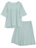 SUIMIN CARE Rib Knit Short and Pink and Sizes and LL Women's Pajamas, Sleeves, Shorts, Summer, Green, S, M, L, (S, Green)