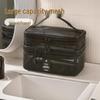 New Double-Layer Travel Makeup Bag: Large Capacity, Portable, Handheld Storage Bag for Cross-Border Use