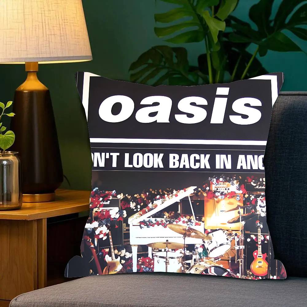 Funda de Almohada Banda Oasis Cuadrada Dormitorio Sofá Comodidad de Ocio Cojín Coche Sala de Estar Decoración del Hogar