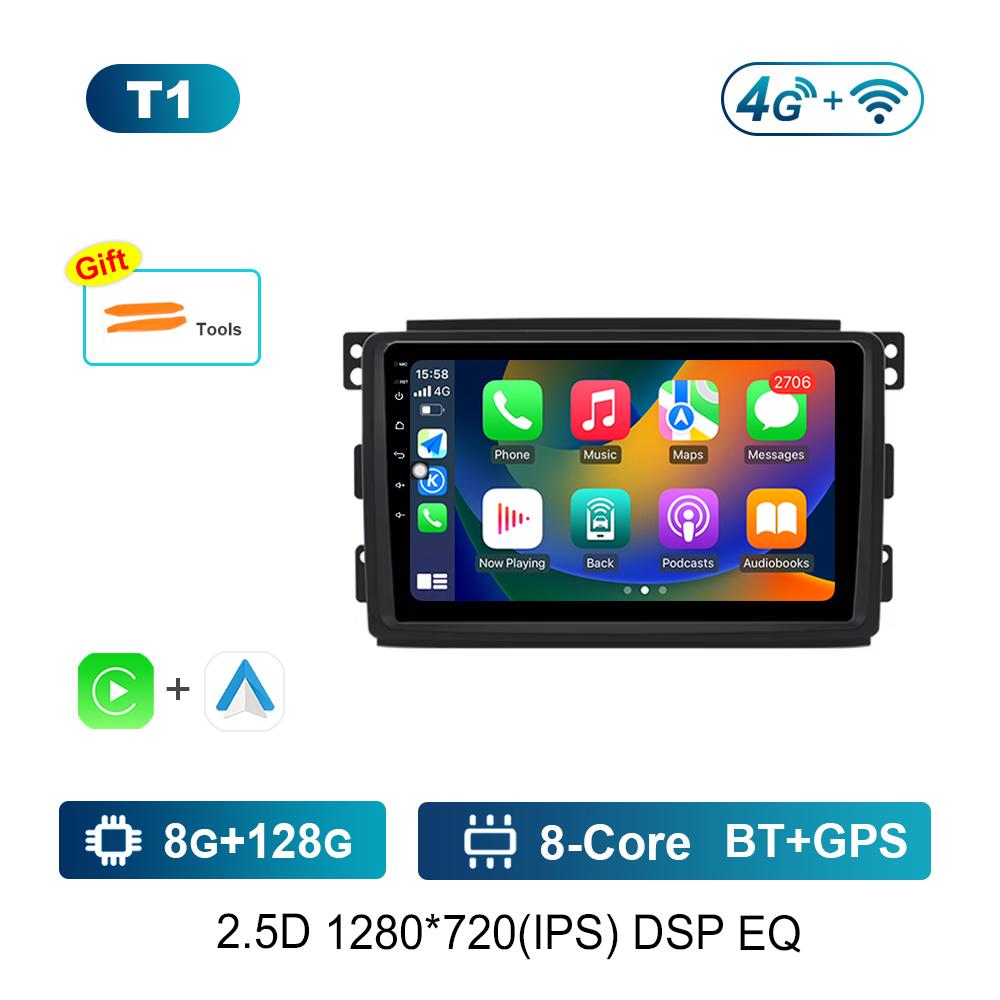 HD Screen Android Car Radio Multimedia Video Player for Smart Fortwo 451 2005 - 2010 GPS Navi 4G WiFi Bluetooth DSP Stereo