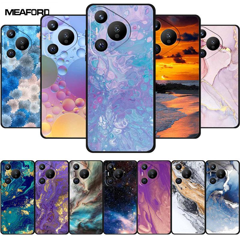 Case For Huawei Pura 80 Pro plus Soft Back Cover For Huawei Pura80 Ultra Pro Pro+ TPU Silicone Phone Funda Coque Marble Para