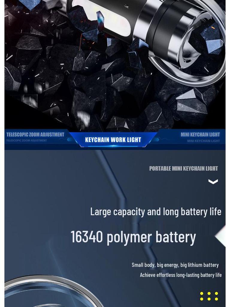 Compact Waist-Hanging Keychain Flashlight: Multifunctional, Rechargeable, Waterproof for Everyday and Outdoor Use