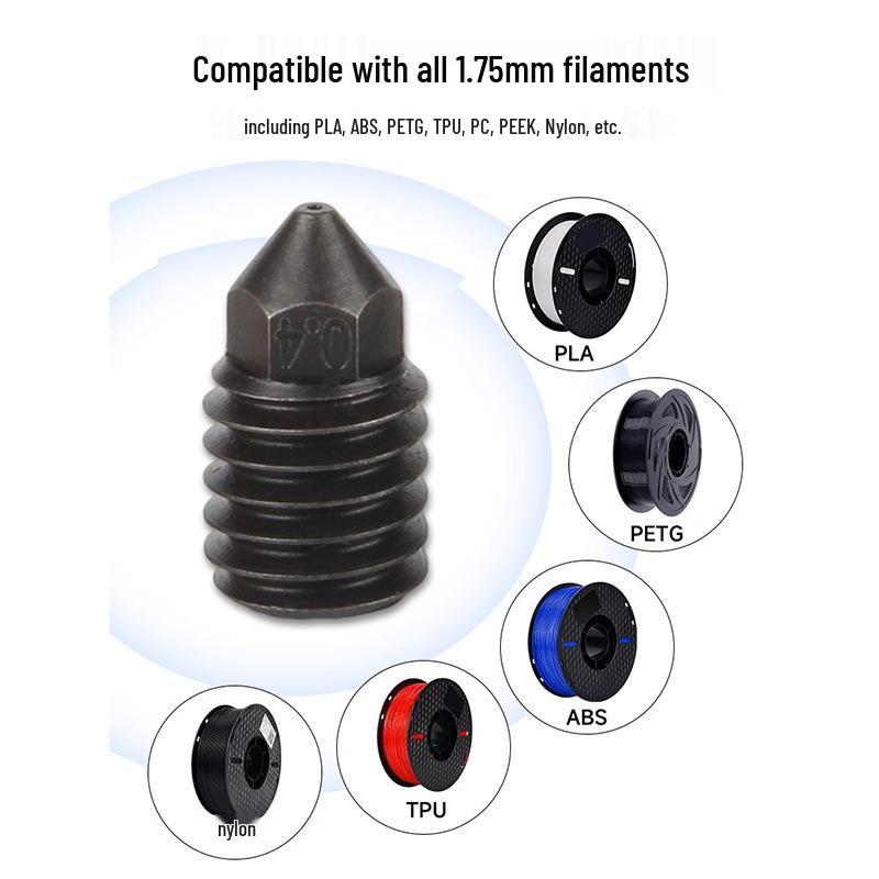 Bambu X1/P1P 3D Printer Brass CHT Clone Three-Hole High-Flow Hardened Steel Nozzle