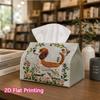 1pc, 2D Flat Printing, Tissue Box Handmade Flower Dog Pattern Printed Tissue Box, Durable Decoration Storage for Kitchen, Living Room, Bedroom, And Ca