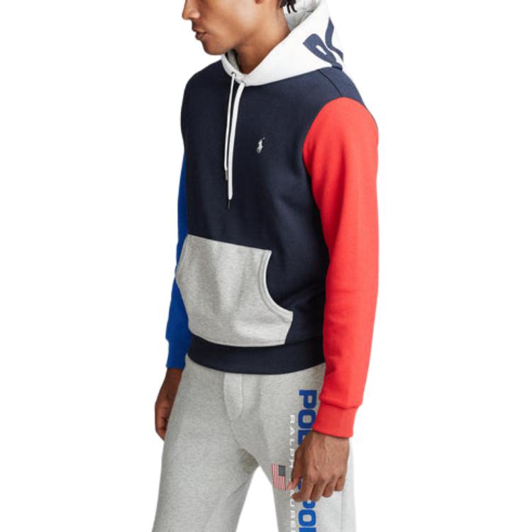 Polo Ralph Lauren Color Block Logo Embroidered Hoodie Men Hoodies 710781439-001