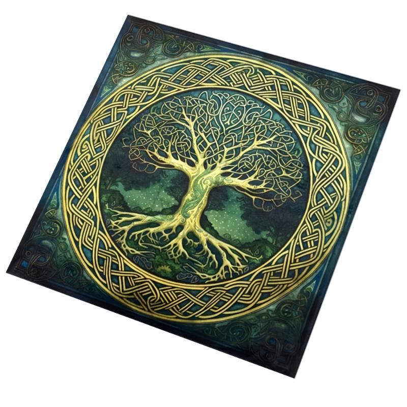 Square Divinations Tapestry Tree Pattern Astrology Tablecloth Tarot Tablecloth Table Cloth Witchcrafts Supplies