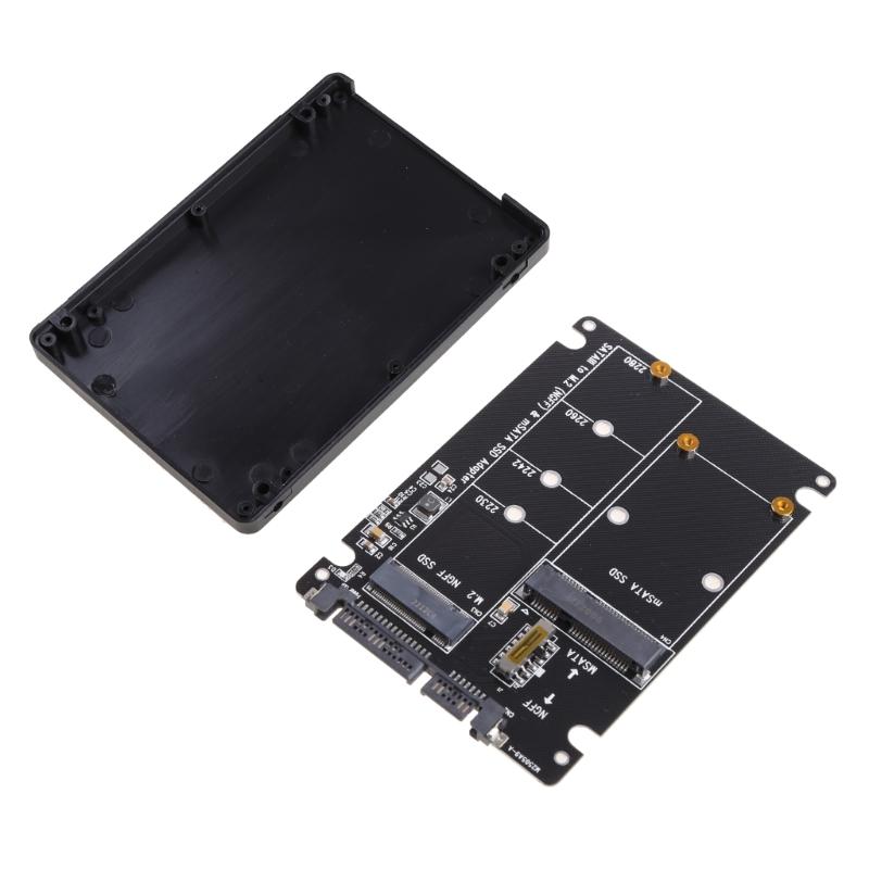 2 In 1 MSATA/for M.2 NGFF To SATA3 Converter Adapter Card for Case Enclosure 2.5 Inch SSD Solid State Disk Drive for PC
