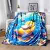 1PC Pokémon Psyduck Pattern Blanket Warm Soft Fluffy Kids and Adult Sofa Bed Throw Blanket Suitable Outdoor Travel Camping
