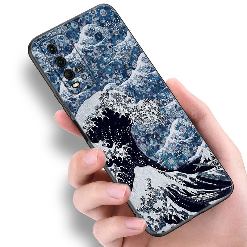 Japan Wave Anime Dragon Phone Case For Xiaomi Redmi Note 5 6 9T K20 K40 K50 Pro 7A 8A 9A 9C 9i 10A 10C A1 S2 TPU Black Cover