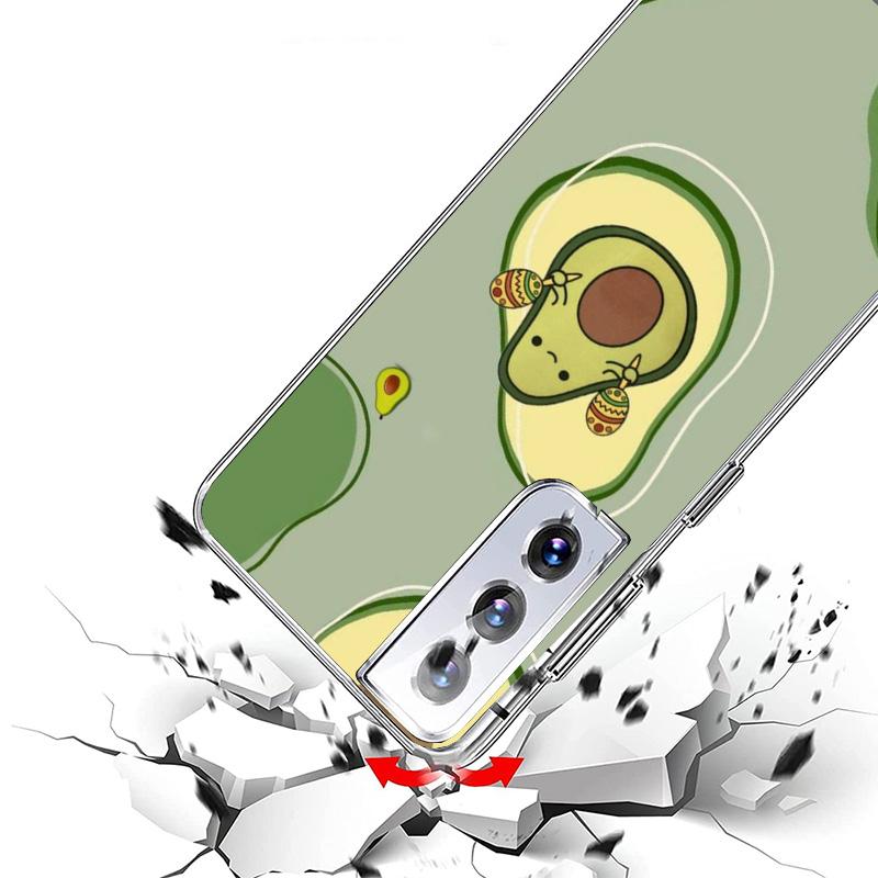 Cartoon Fruit Avocado Phnoe Case for Samsung Galaxy S26 S25 Edge S23 S24 Ultra S22 Plus S21 S20 FE Unique Cover Soft Coque Galax